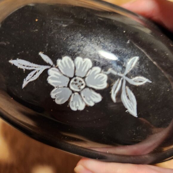 Vintage Hand-Painted Floral Ceramic Trinket Box Cottage Whimsy Fairy - Picture 9 of 9